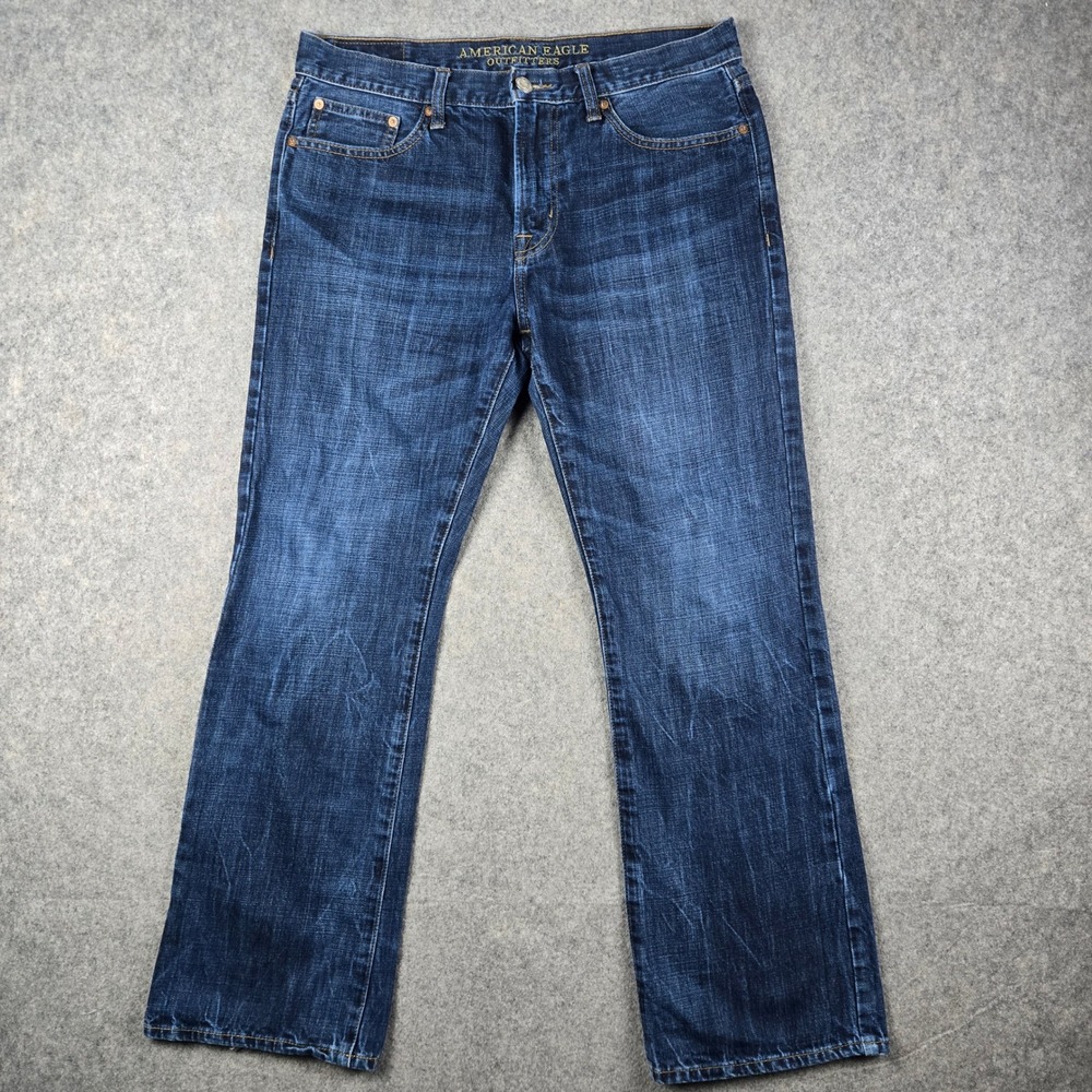 American Eagle Original Boot Jeans Mens 32x30 Blue Denim Skater Grunge Workwear